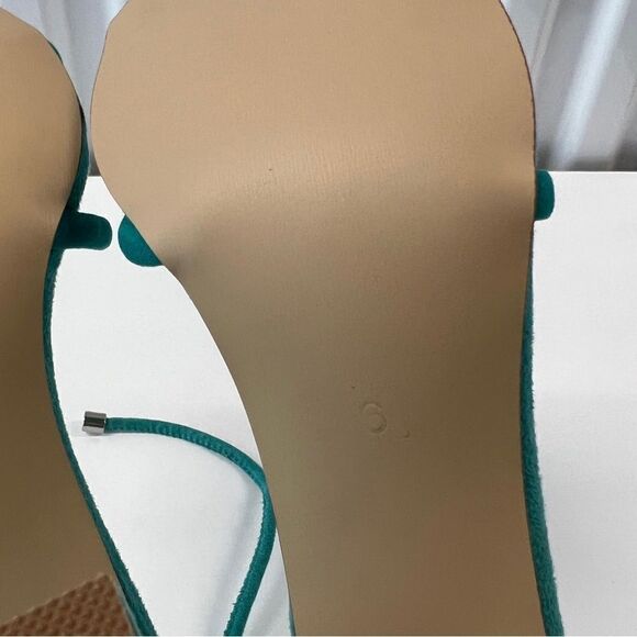 FSJ Women Suede Open Toe Chunky Heels Strappy Sandals Vacation Shoes Party Shoes - Picture 6 of 7